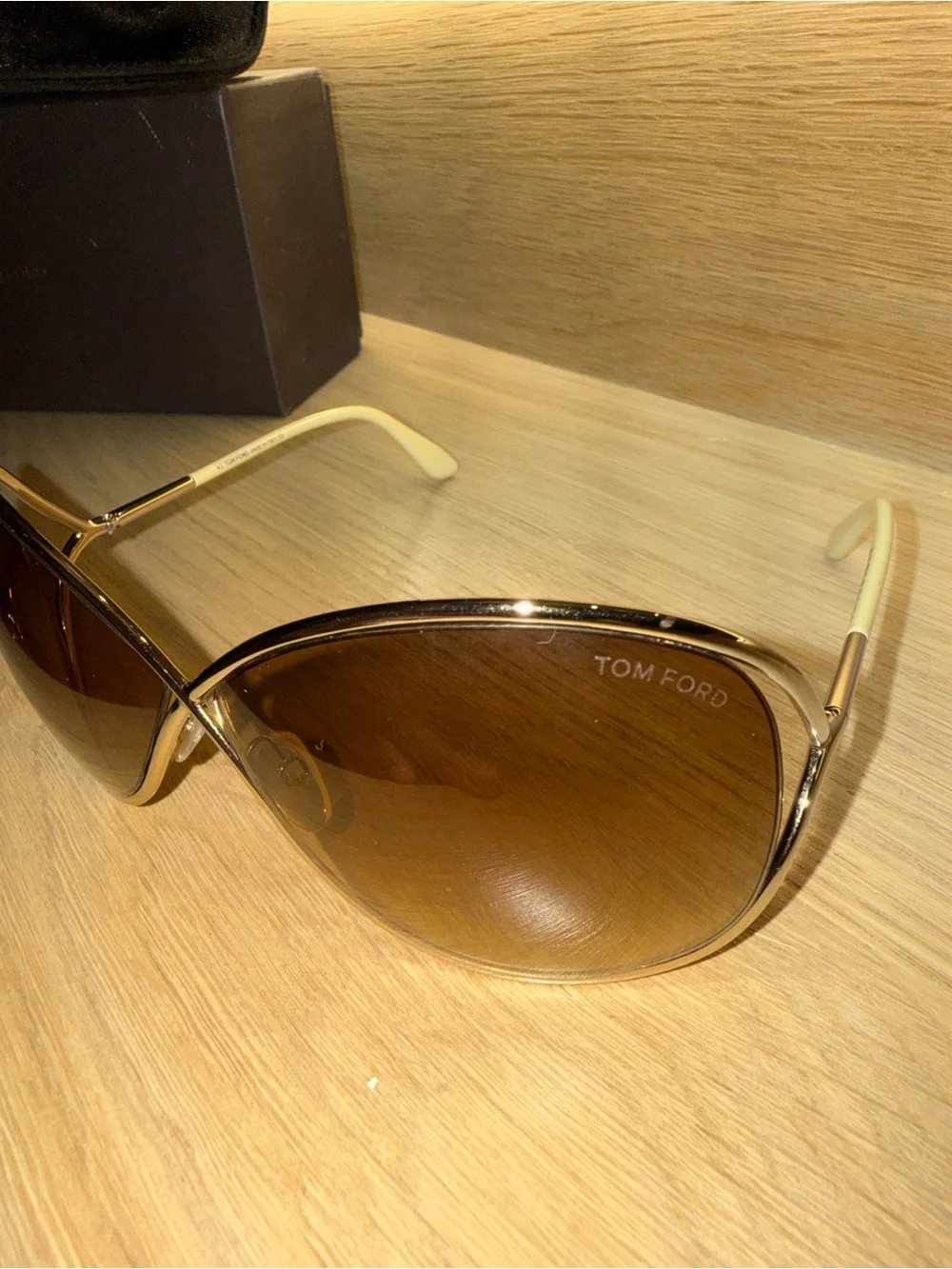 Tom Ford Miranda TF130 28F 68-10 Aviator Sunglasses Rose Gold Gradient Authentic